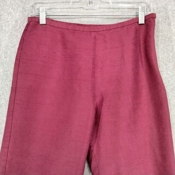 Karen Kane Lifestyle Pant Suit Set Size 4 Pant Size Small Blazer 100% Silk Red - Picture 15 of 16